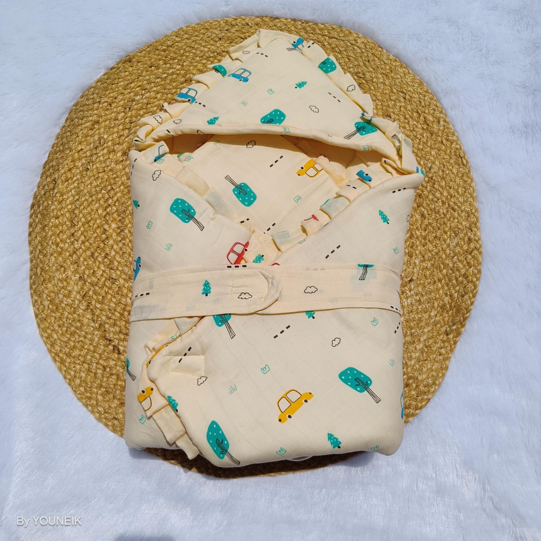 Muslin Wrap Bed - Orange Car Tree